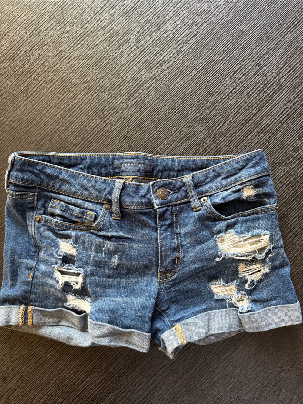 Aeropostale Blue Distressed Denim Shorts size 2